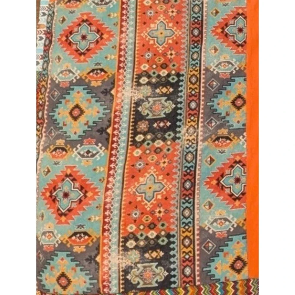 Handmade Southwestern Quilt Horse Dreamcatcher Native Tribal Patchwork Orange